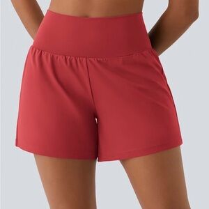 Halara shorts. Salsa color